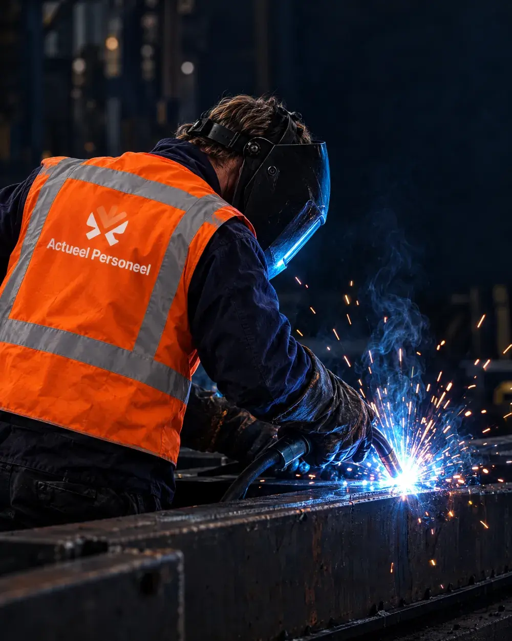 Lasser van Actueel Personeel aan het werk